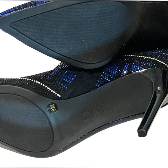 INC International Concepts Blue and Black Ankle Booties - Picture 7 of 8